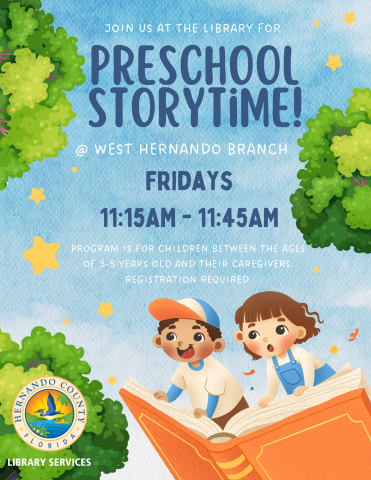 Preschool Storytime @ West Hernando Branch 2025