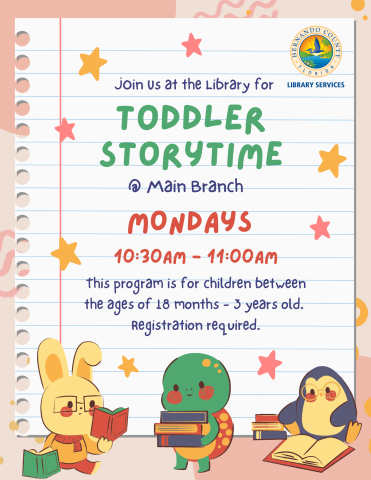 Toddler Storytime Main Branch Flyer