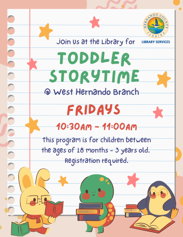 Toddler Storytime West Branch Flyer 2025