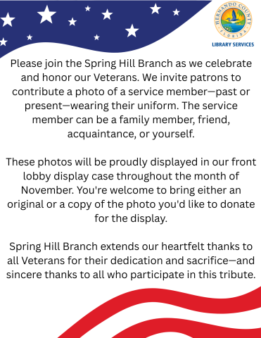 Honoring our Veterans @ Spring Hill Branch