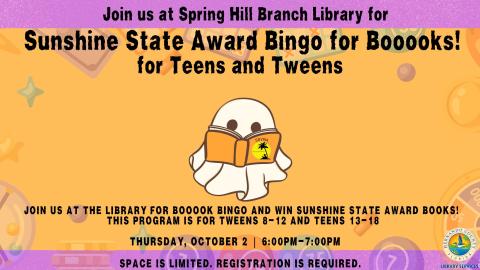 Bingo for Booooks for Tweens and Teens @ Spring Hill Branch 
