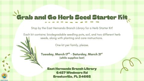 Grab and Go Herb Seed Starter Kit