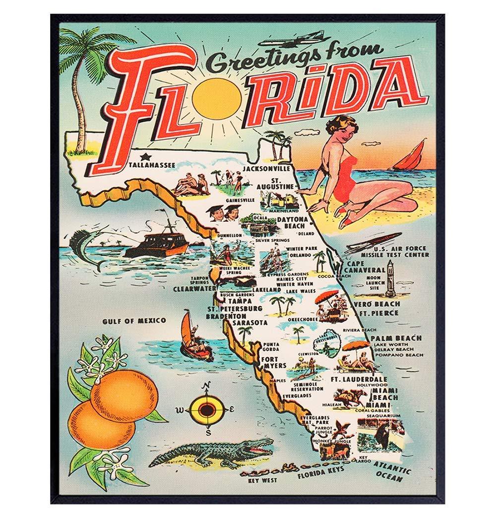 Florida map postcard