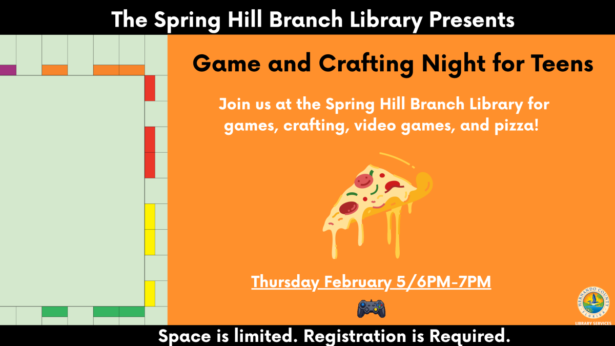 Game and Crafting Night for Teens @ Spring Hill Branch 